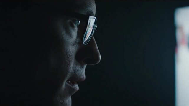 A cinematic, over-the-shoulder shot of a film director watching a scene on a monitor, a concept for vision, leadership, and filmmaking.