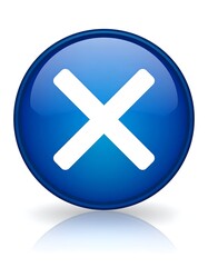 Obraz premium Blue Circle X Button Icon Design