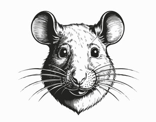Vector image of an rat head