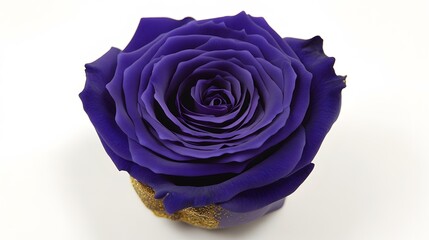 Stunning Deep Purple Rose with Gold Accents Close Up