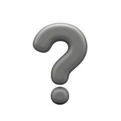 Naklejka premium 3d icon of gray question mark symbol isolated on transparent background
