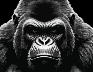 image of dangerous angry gorilla head