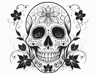Dead day party, sugar skull or halloween holiday.