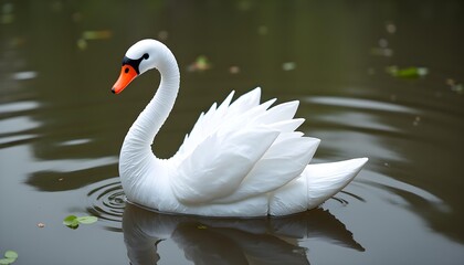 Naklejka premium Recycled Swan Serenade