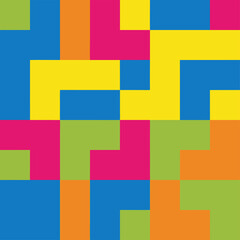 Colorful Geometric Block Pattern Background &ndash; Abstract Modern Seamless Design