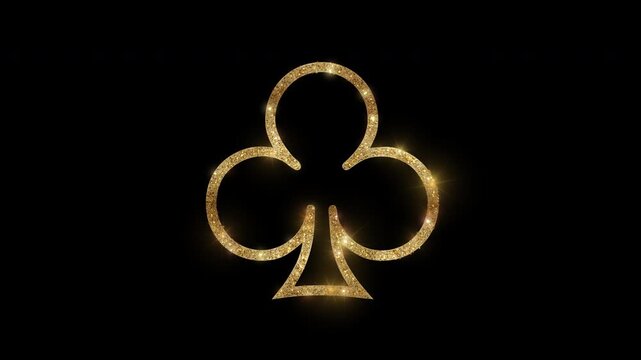 Luxury hollow club with golden glitter, alpha channel


