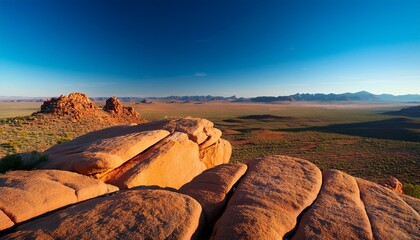 abstract rock formations on a wide plateau