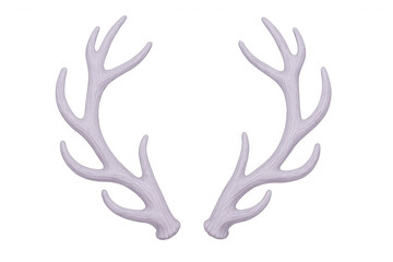 Obraz premium Pastel purple deer antlers creating symmetrical pattern, digitally rendered against transparent backdrop for contemporary graphic projects