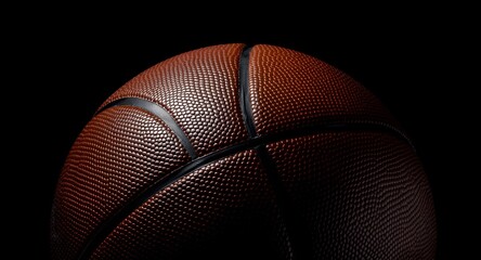 Close-up of a Basketball with Dramatic Lighting