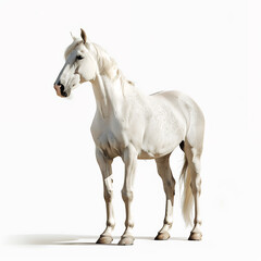 Fototapeta premium horse animal white farm horses isolated nature mammal stallion head equine brown mane grass equestrian with png white background isolated