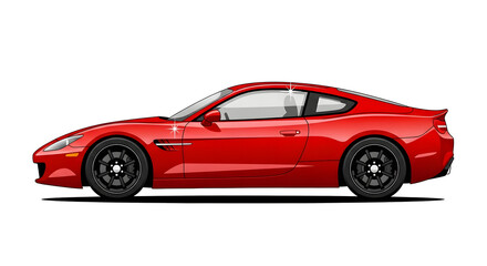 sleek modern red sports car vector illustration