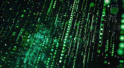 Emerald grid Streaks of vibrant green light cascade across a matrix, creating depth and motion