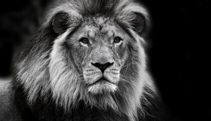 Fototapeta premium bold black and white lion
