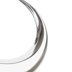 Abstract Realistic Chrome Stripe 3D Render