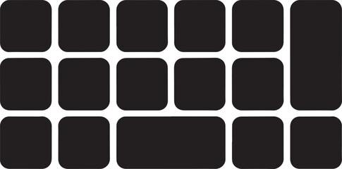 Abstract Grid Layout Template Interface Design Black Icon on Transparent Backdrop Vector