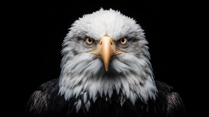 Naklejka premium Close-up portrait of a majestic bald eagle.