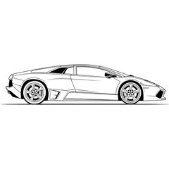 Stylized Outline of a High-Performance Sports Car