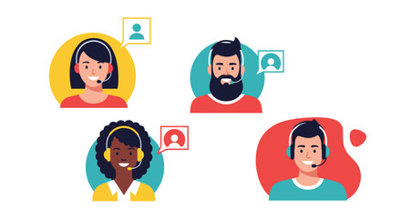 Friendly customer service representatives ready to assist clients with professional headset support
