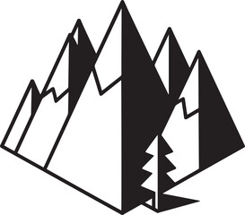 Mountain Landscape Vector Illustration for Outdoor Adventure and Nature Design Projects