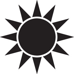 Radiant Sunburst Icon A Symbol of Warmth and Energy with Sharp Rays on a Transparent Backdrop Design Element