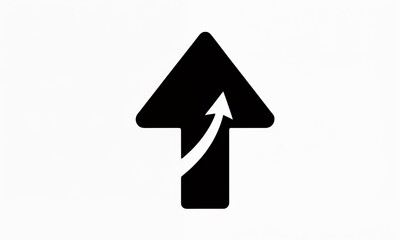 Fototapeta premium A Simple Black Arrow Pointing Up, with a Curve
