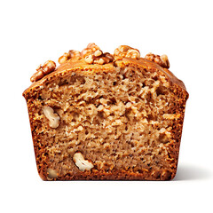 Sliced Banana Nut Bread with Visible Walnuts and Moist Texture