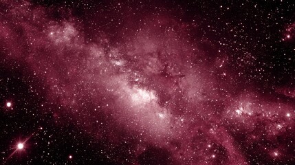 Fototapeta premium Dazzling Milky Way galaxy, in deep red and pink tones, representing cosmic wonder and vast interstellar space
