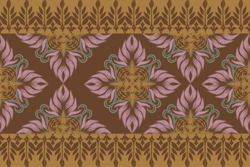 Ikat hand drawn in dark tone , Motif ethnic floral seamless textil, embroidery, print striped ornament floral, pattern, design for wrapping, silk, scarf, background, textile