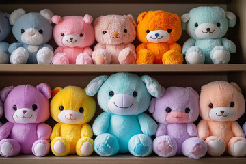 Obraz premium Cute Assorted Plush Animals with Soft Textures and Fine Details