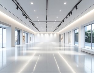 Obraz premium Neutral Concrete Room Mockup with Top Light 