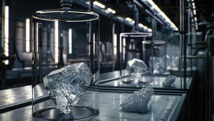 Crystal Production Line Factory, Gems, Conveyor, Science, Industrial