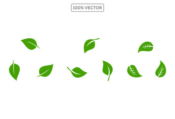 Collection of recycling and ecology vector icons. Eco-friendly green symbol with triangle leaf sign. illustration