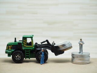 Mini toy at table with blurred background.