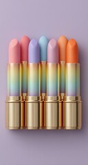 Colorful Brush Set on a Lavender Background