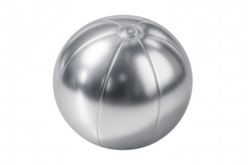 Silver medicine ball rotating on transparent background, perfect for fitness and workout visuals