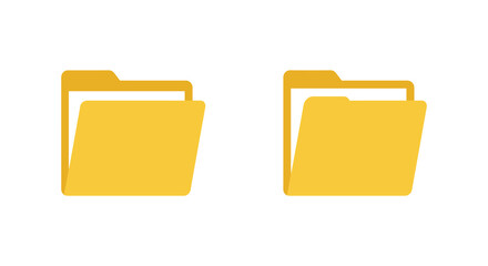 Two yellow file folders on a white background