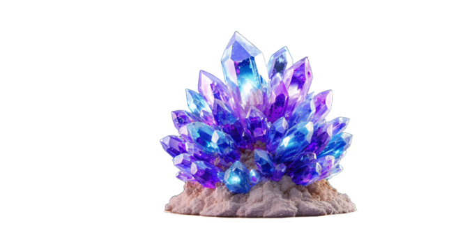 A cluster of glowing, crystal formations.