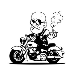 Obraz premium Santa claus riding a motorcycle