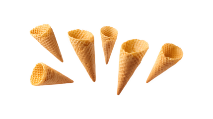 A waffle cone floating in the air
