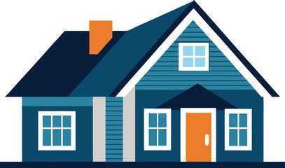 Vector illustration of a simple house icon with a triangular roof and a rectangular base.