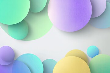 Pastel circles overlap, creating abstract design; website background