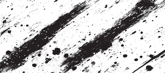 Abstract black brush strokes on white background for design  Black brush stroke set isolated on background. Paint brush stroke for ink paint, grunge design element, dirt banner, watercolor design