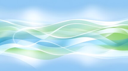 Abstract Blue Green Wave Flow Background Design
