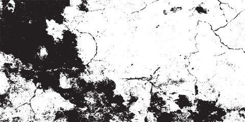 Naklejka premium Grunge black and white urban vector texture. design brush strokes. Overlay texture. Faded black-white dyed paper texture.