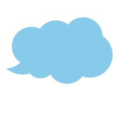 Flat vector illustration of abstract blue cloud shape, isolated on white background, perfect for decoration, posters, templates, and design.
