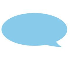 Light blue speech bubble shape illustration, ideal for chat design, comics, message box, digital conversation, or label.
