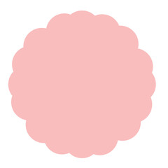 Cute pink rounded cloud frame illustration, perfect for note background, scrapbook, message box, or decorative label.
