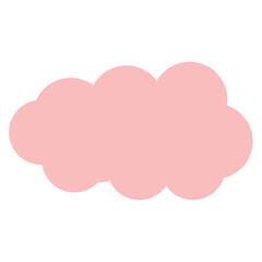 Flat pink cloud bubble shape for comic speech, notes, text design, decoration, and communication elements.