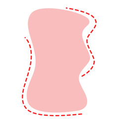 Pink curved abstract shape with dotted outline, ideal for poster, banner, message, decoration, and text box.