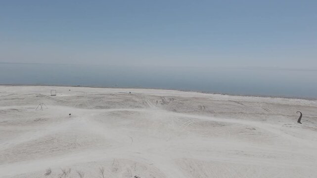 Raw D-Log Drone Footage of Salton Sea Dry Shoreline in California Desert